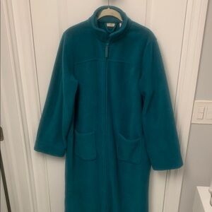 Teal Fleece Long Robe